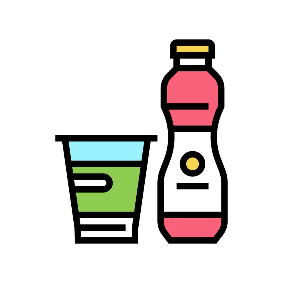 yogurt latticini con probiotici icona a colori illustrazione vettoriale