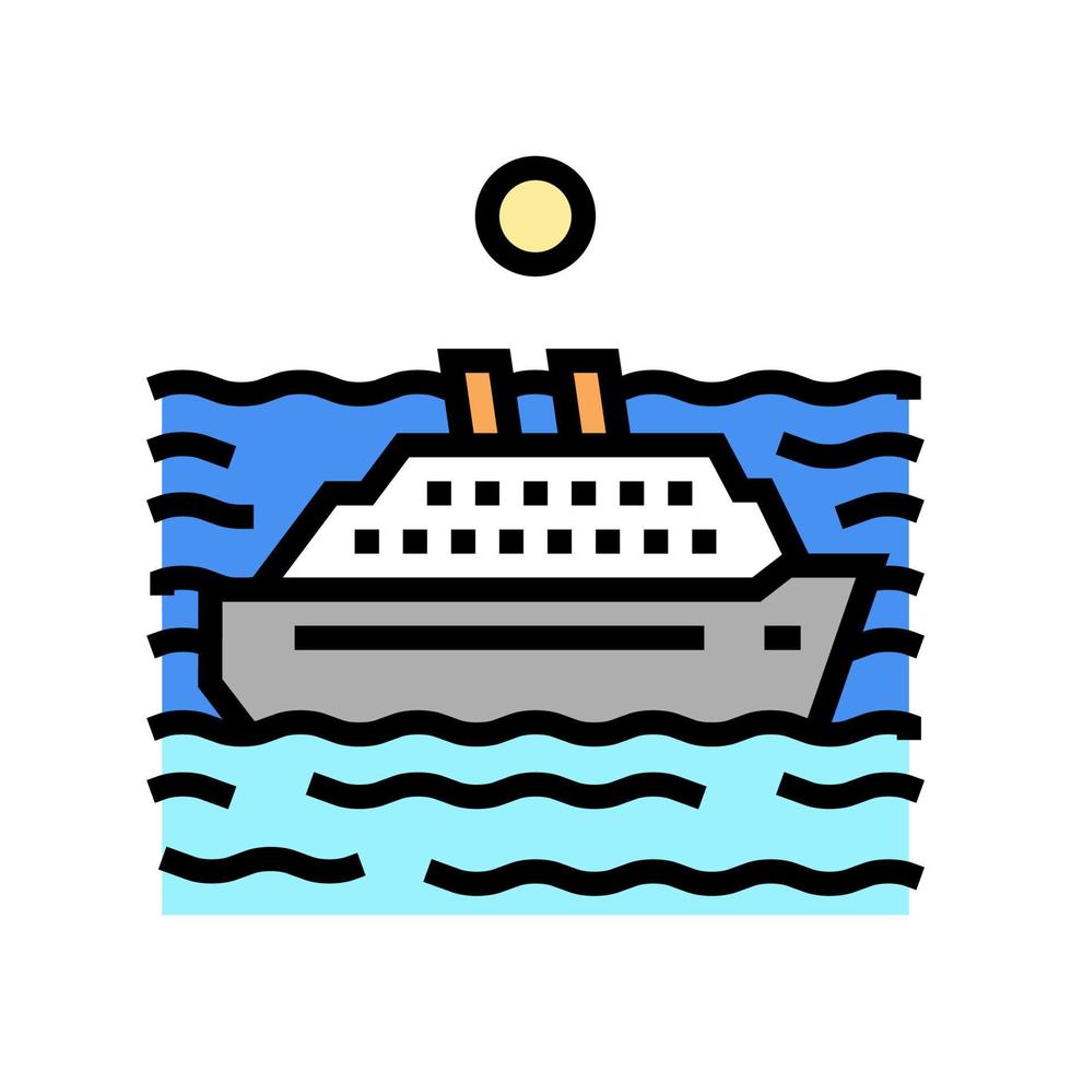illustrazione vettoriale dell'icona del colore dell'oceano aperto