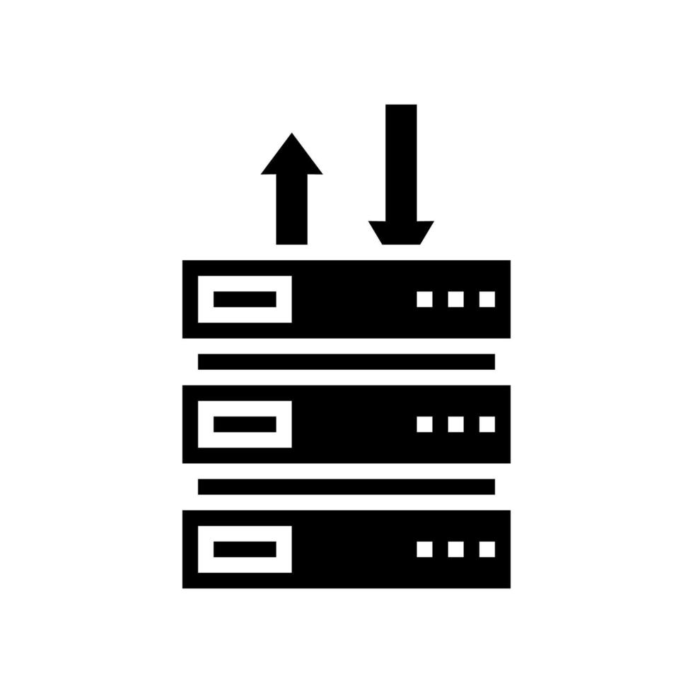 illustrazione vettoriale dell'icona del glifo del data center