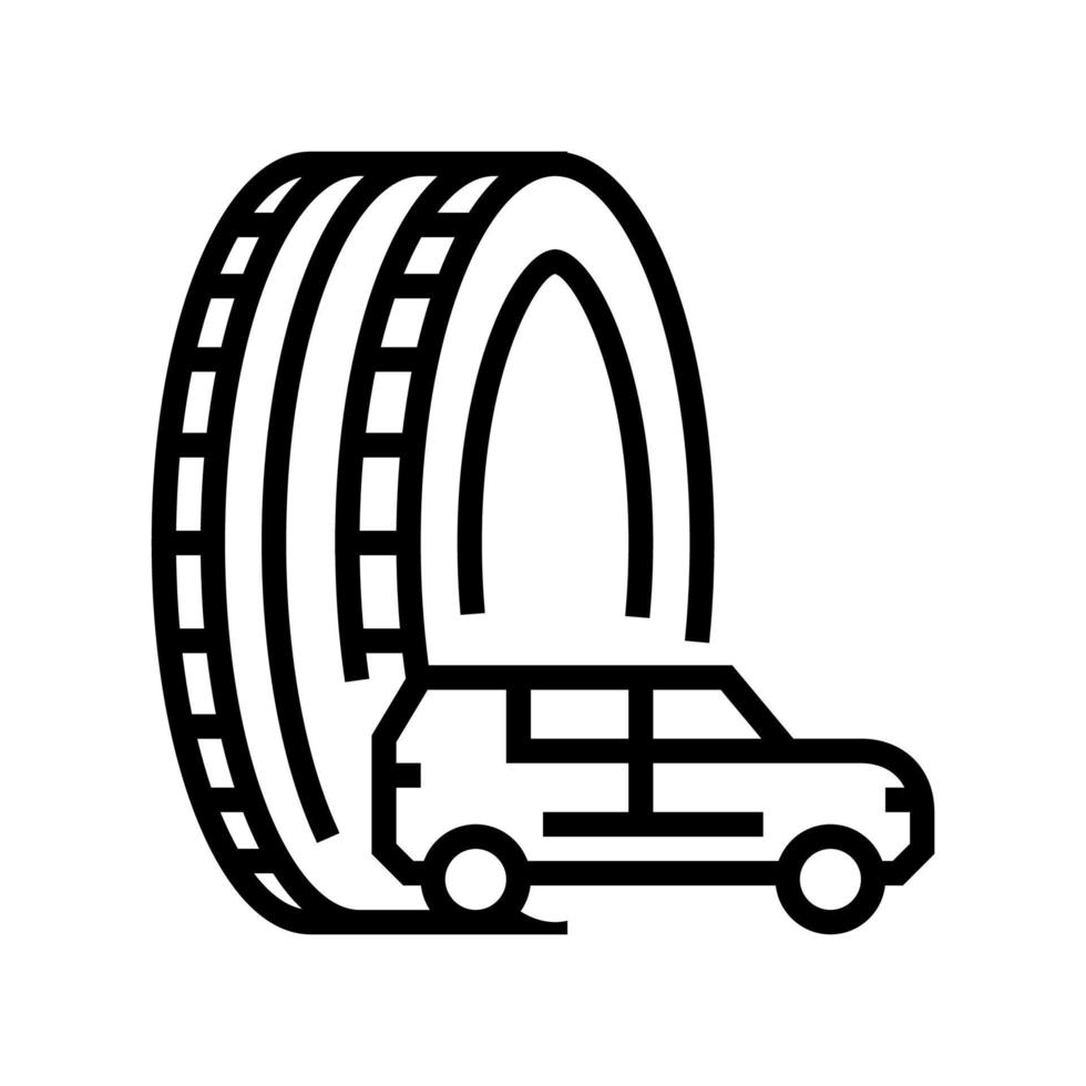 illustrazione vettoriale dell'icona della linea di pneumatici per camion o suv