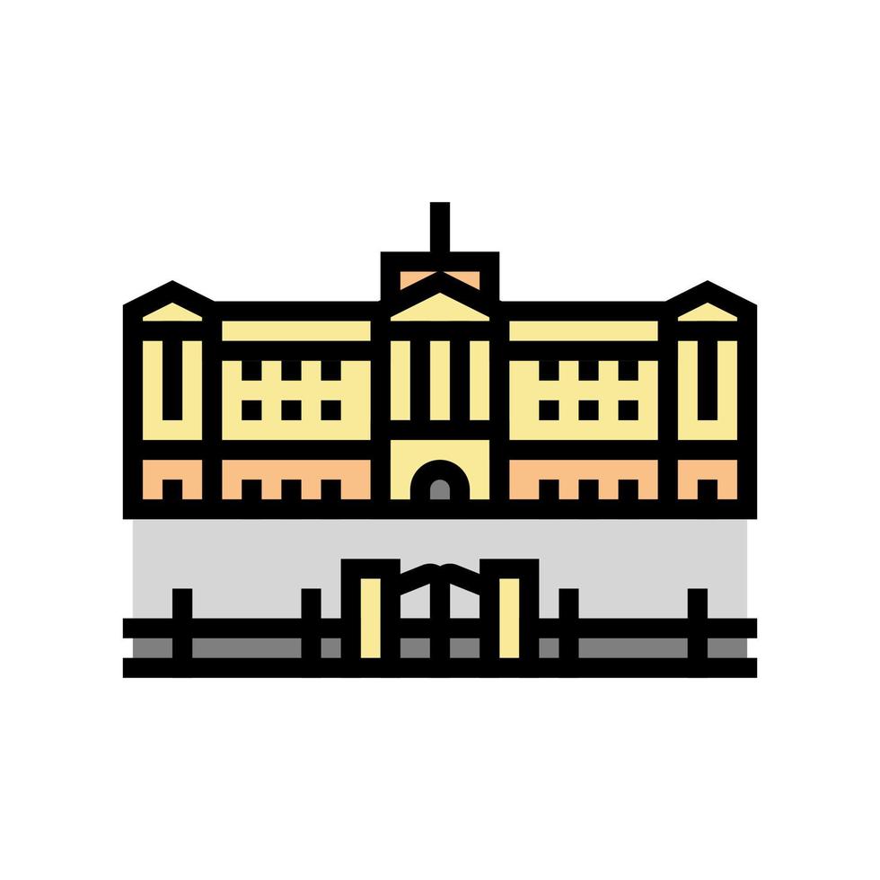illustrazione vettoriale dell'icona del colore del palazzo di buckingham
