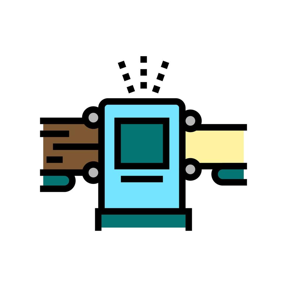 illustrazione vettoriale dell'icona del colore della macchina per la scortecciatura del registro