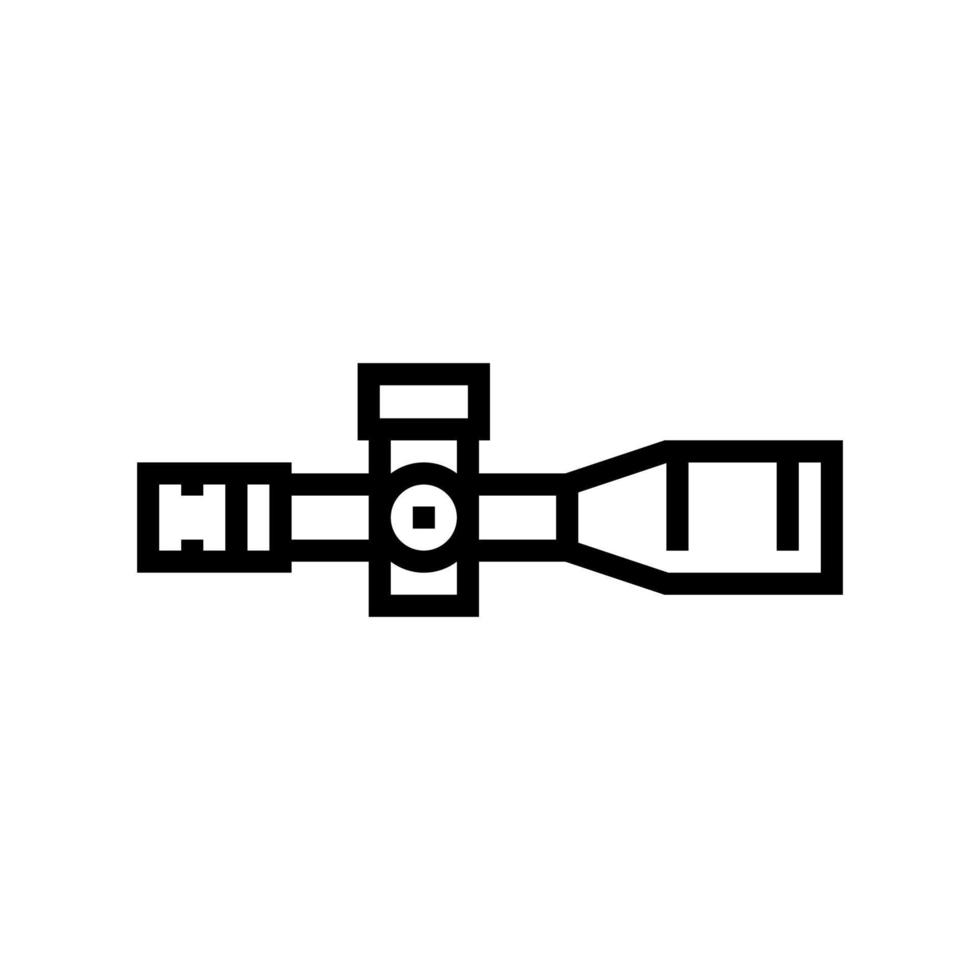 illustrazione vettoriale dell'icona della linea dello strumento dell'arma di portata