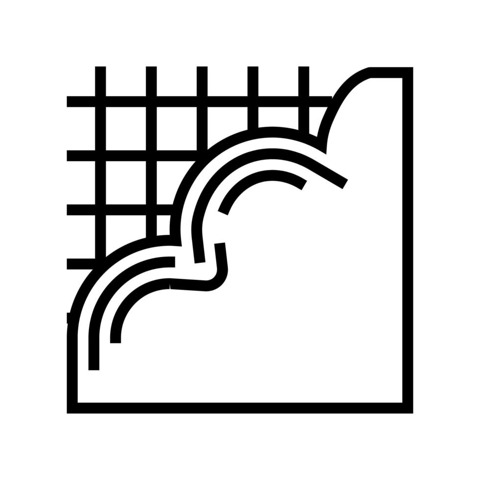 illustrazione vettoriale dell'icona della linea del pavimento in calcestruzzo di colata