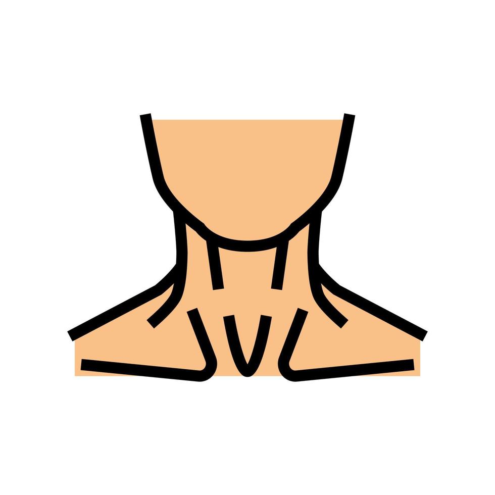 illustrazione vettoriale dell'icona del colore del corpo umano del collo