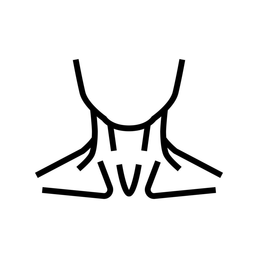 illustrazione vettoriale dell'icona della linea del corpo umano del collo