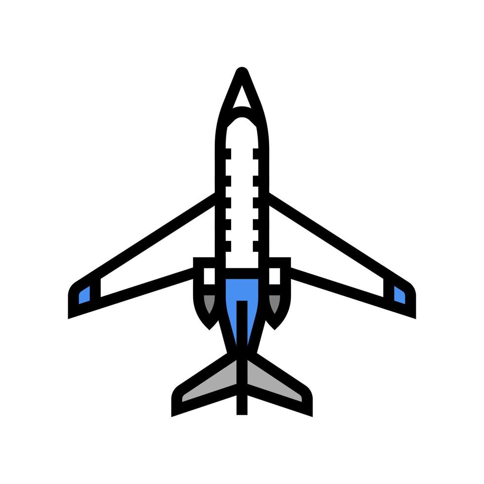illustrazione vettoriale dell'icona del colore dell'aeroplano a reazione