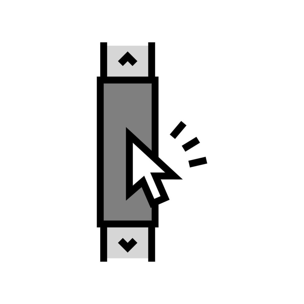 illustrazione vettoriale dell'icona del colore di scorrimento del computer