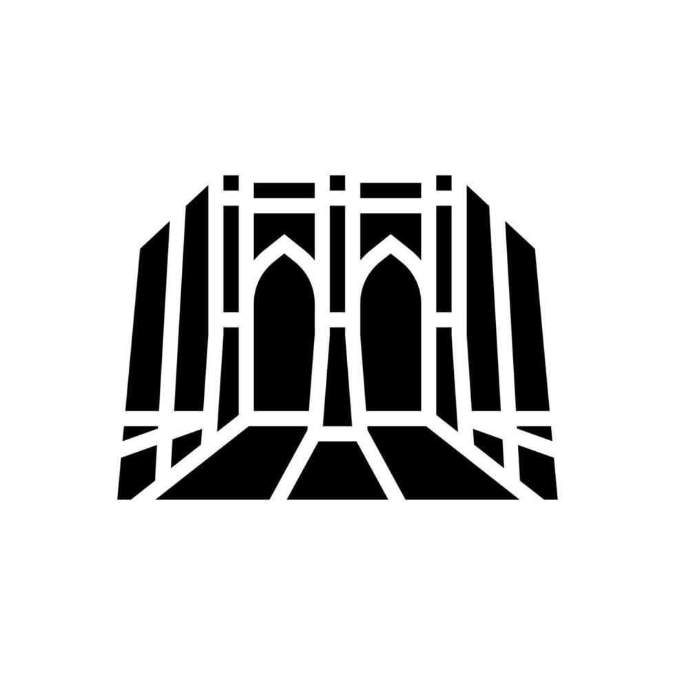 illustrazione vettoriale dell'icona del glifo del ponte di brooklyn