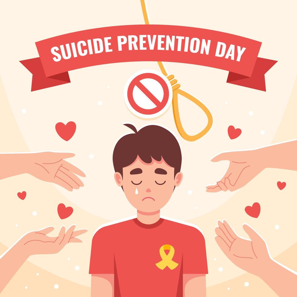 celebrazione della giornata mondiale per la prevenzione del suicidio vettore