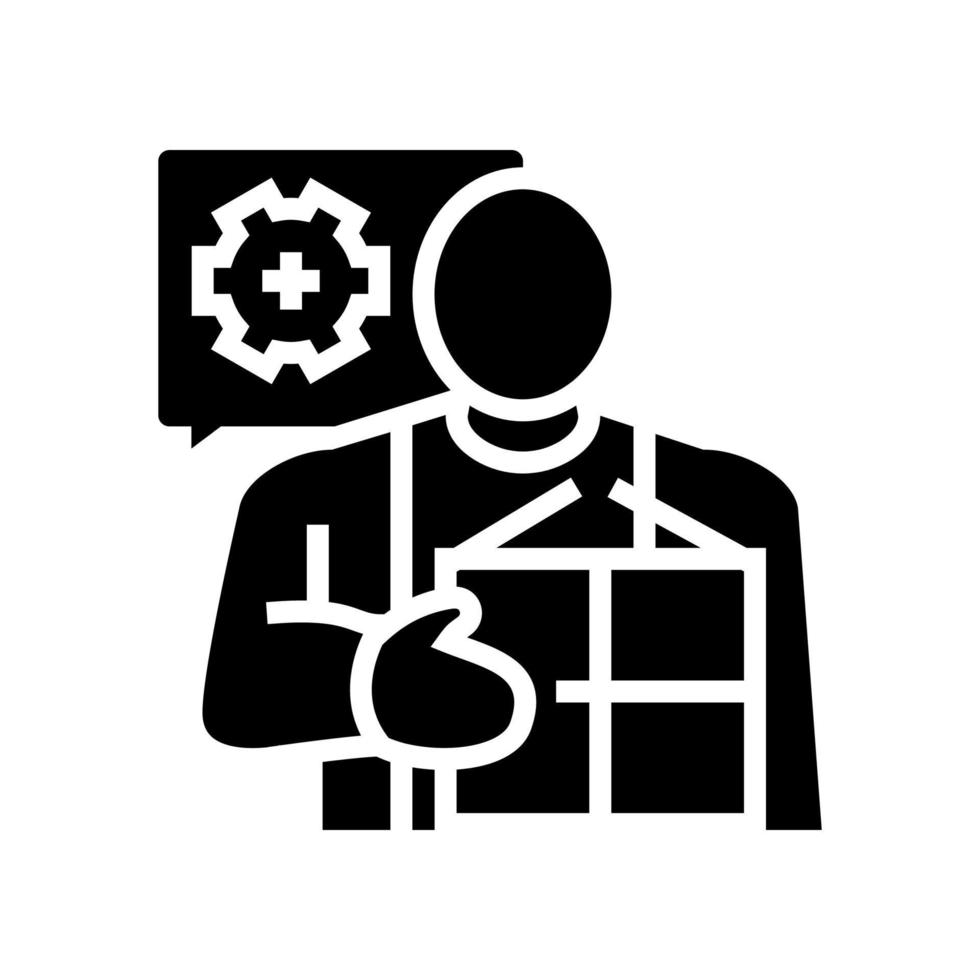 illustrazione vettoriale dell'icona del glifo del facilitatore dei servizi di imballaggio