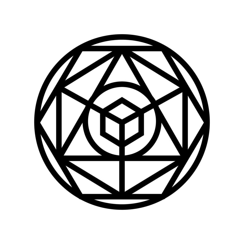 illustrazione vettoriale dell'icona della linea magica dell'alchimia