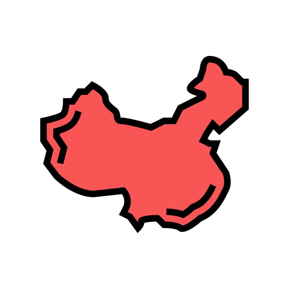illustrazione vettoriale dell'icona del colore del paese della cina