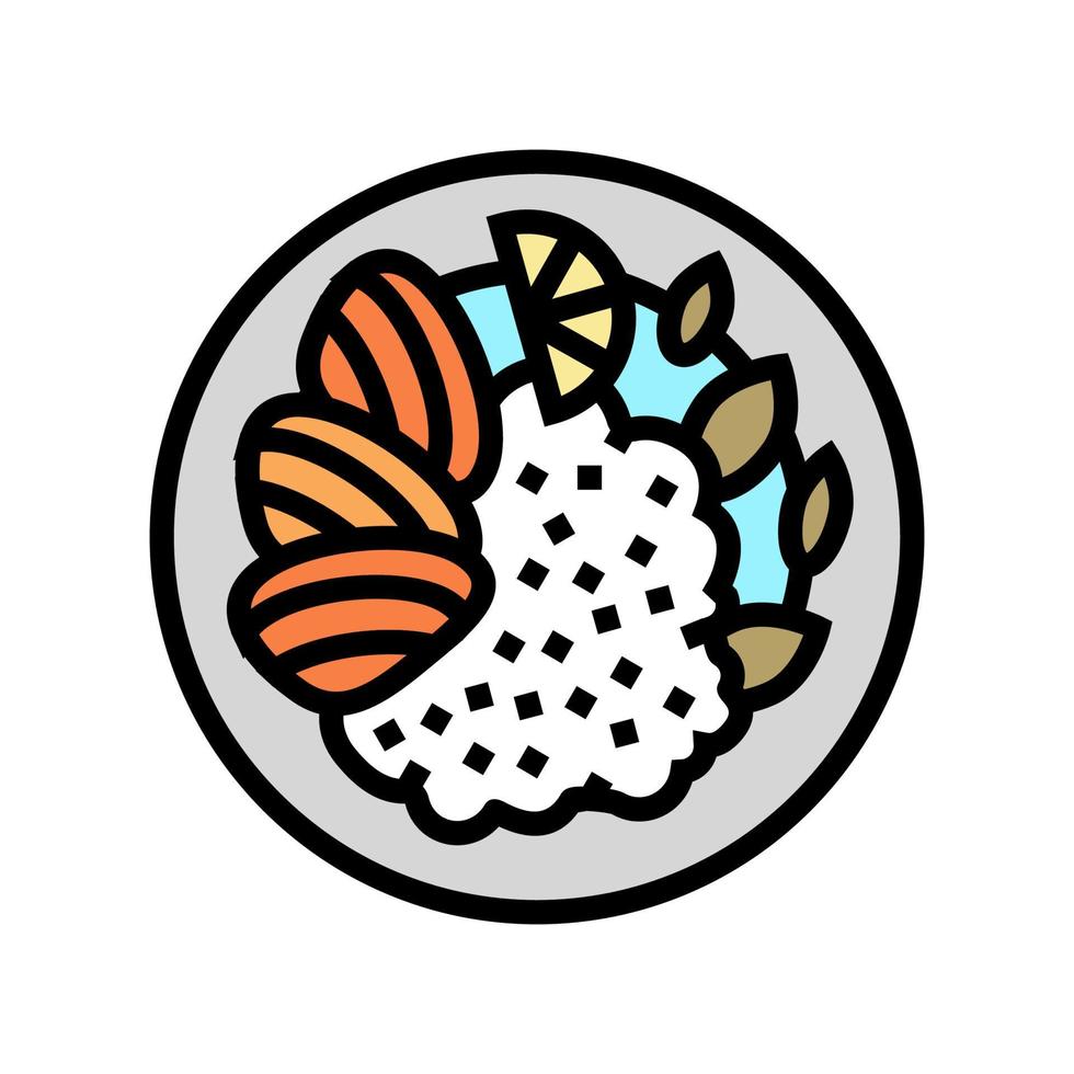 illustrazione vettoriale dell'icona del colore dei frutti di mare del piatto