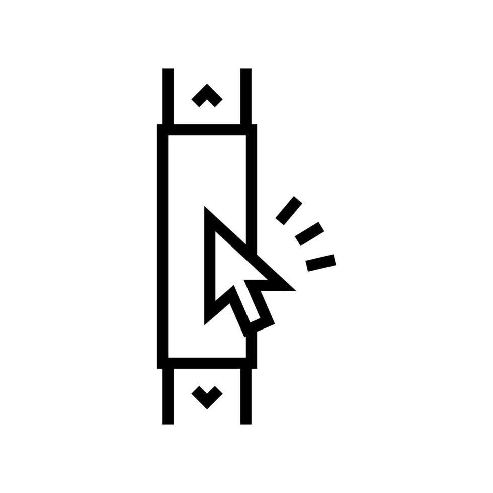 illustrazione vettoriale dell'icona della linea di scorrimento del computer