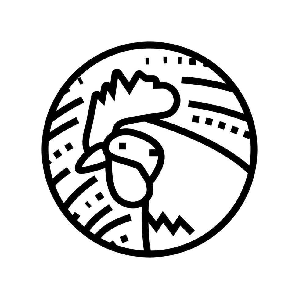 illustrazione vettoriale dell'icona della linea animale dell'oroscopo cinese del gallo