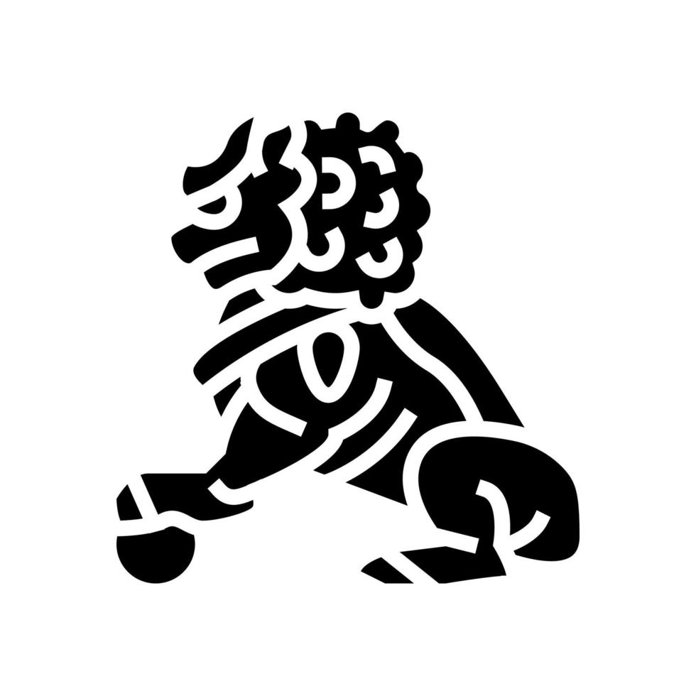 leone cinese oroscopo animale icona glifo illustrazione vettoriale