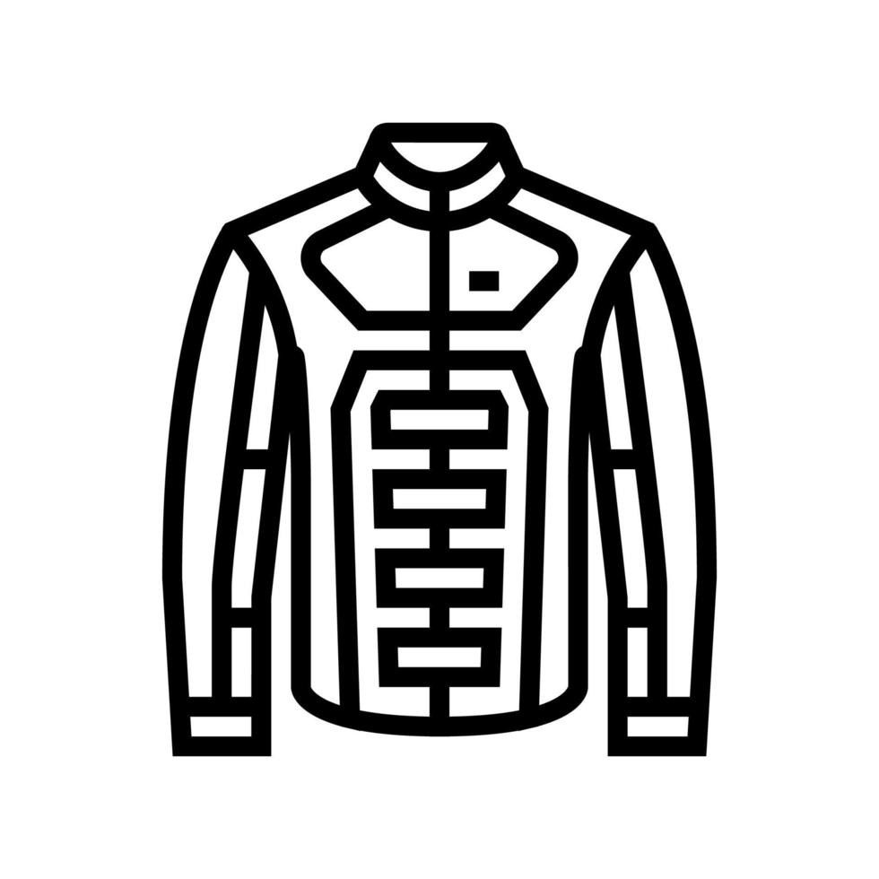illustrazione vettoriale dell'icona della linea della motocicletta della giacca