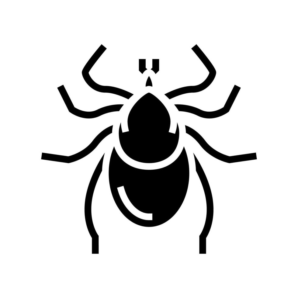 tick insetto icona glifo illustrazione vettoriale