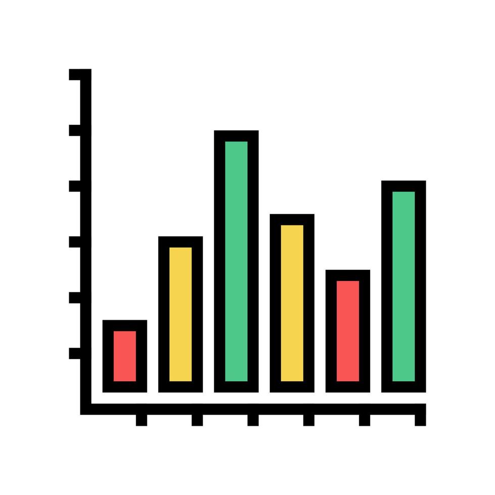 illustrazione vettoriale dell'icona del colore del grafico a barre