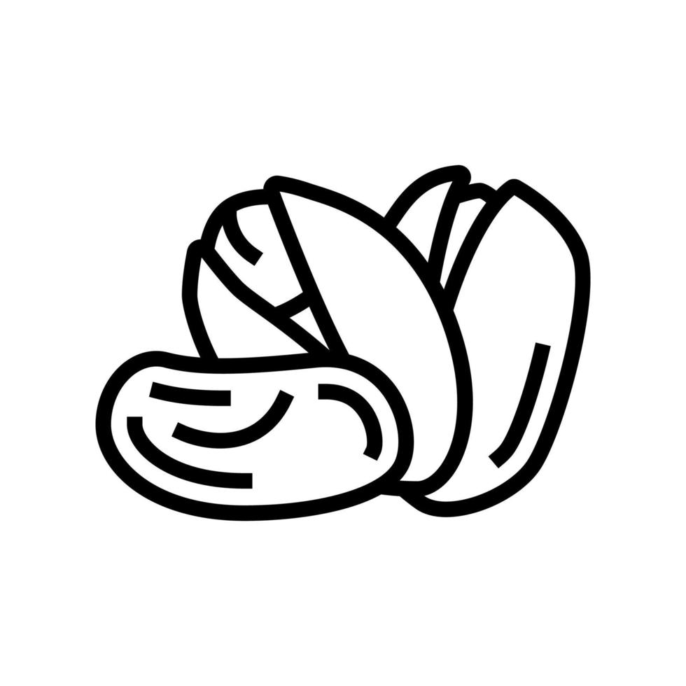 illustrazione vettoriale dell'icona della linea di pistacchi