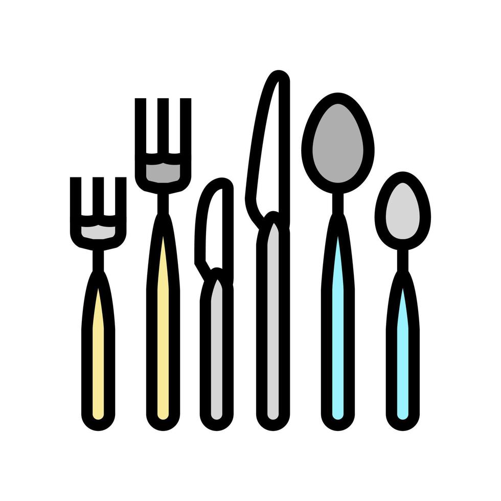 illustrazione vettoriale dell'icona del colore dell'utensile d'argento