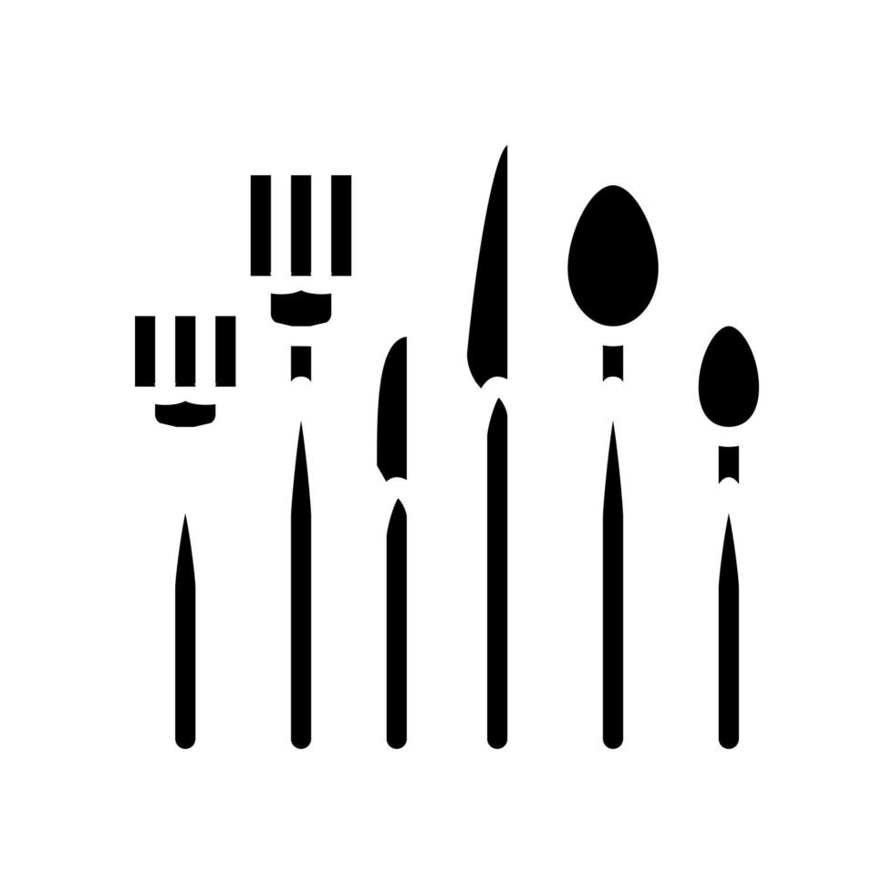 illustrazione vettoriale dell'icona del glifo dell'utensile d'argento