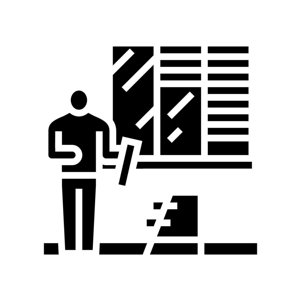 illustrazione vettoriale dell'icona del glifo che si adatta alle tende