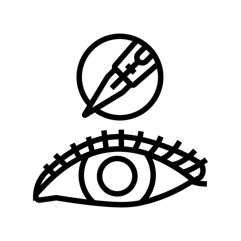 illustrazione vettoriale dell'icona della linea del tatuaggio dell'eyeliner