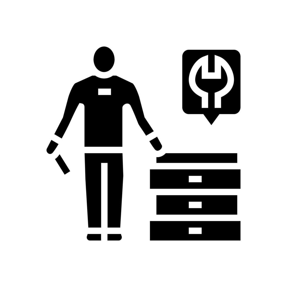 illustrazione vettoriale dell'icona del glifo dell'assemblatore di mobili
