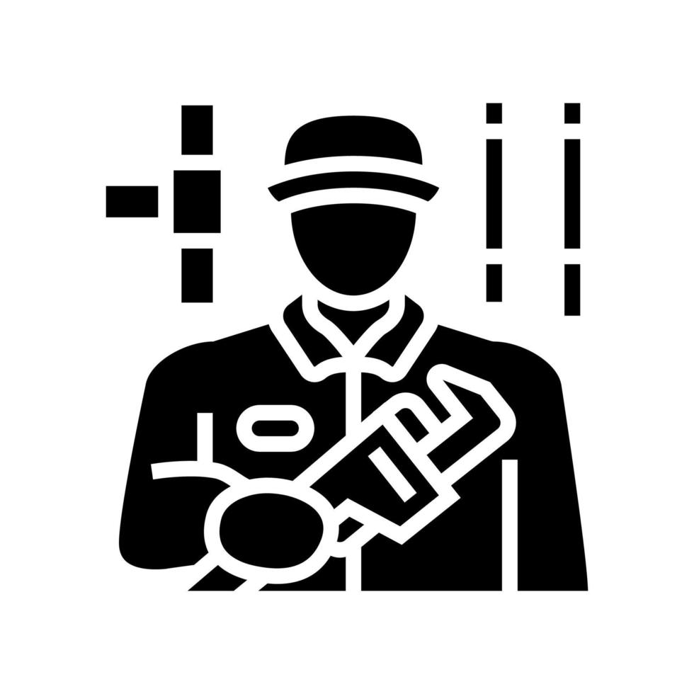 illustrazione vettoriale dell'icona del glifo di manutenzione dell'idraulico