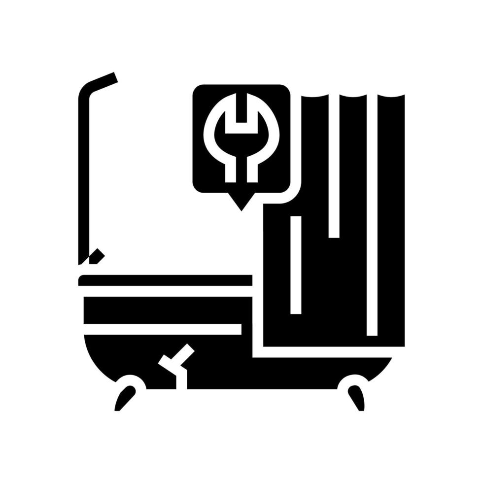 illustrazione vettoriale dell'icona del glifo per le riparazioni del bagno