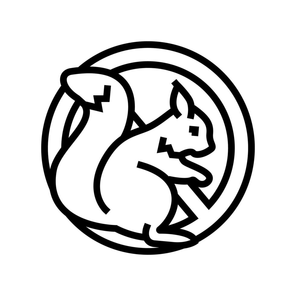 illustrazione vettoriale dell'icona della linea di controllo dello scoiattolo