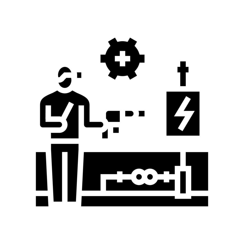 illustrazione vettoriale dell'icona del glifo di ricablaggio elettrico