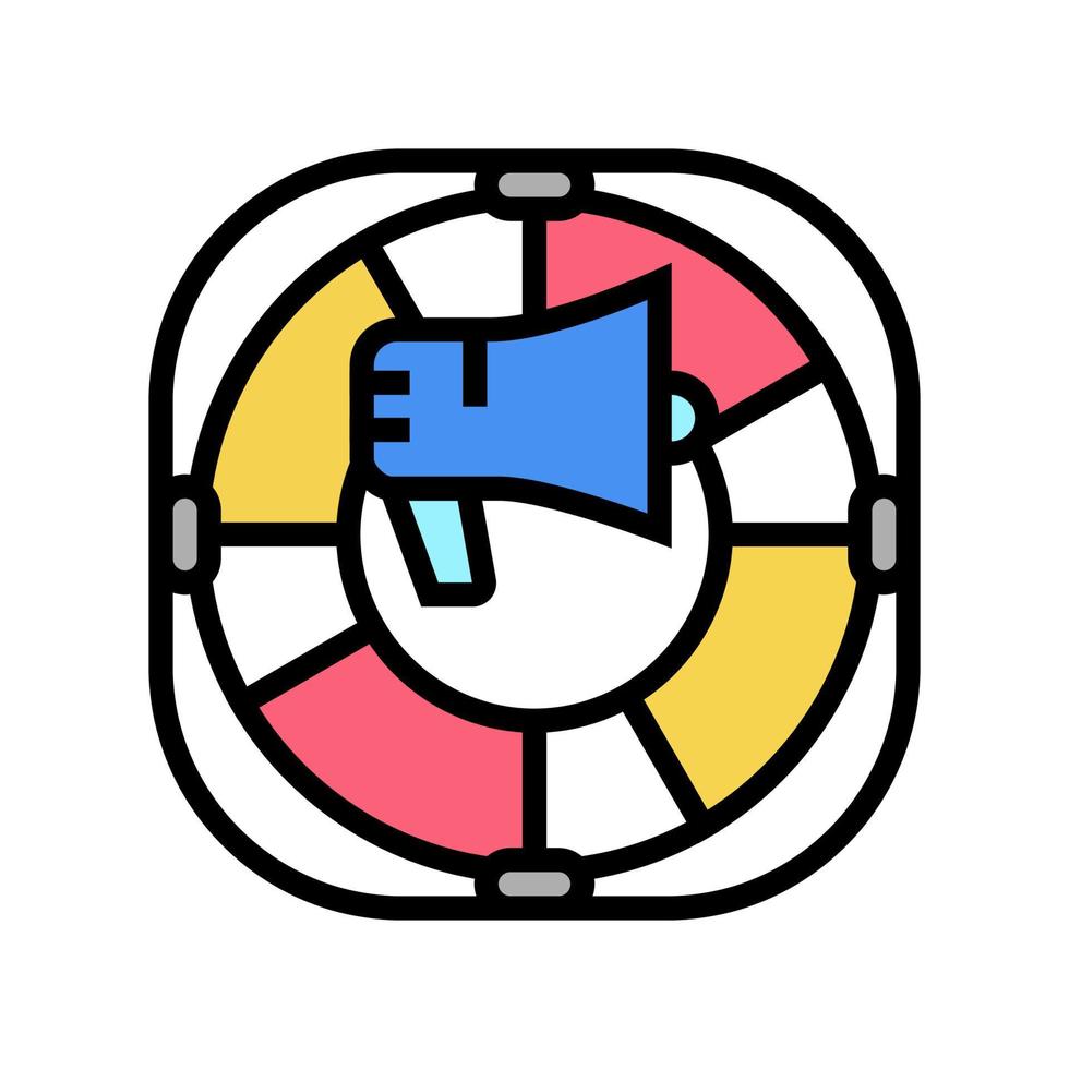illustrazione vettoriale dell'icona a colori di aiuto e supporto