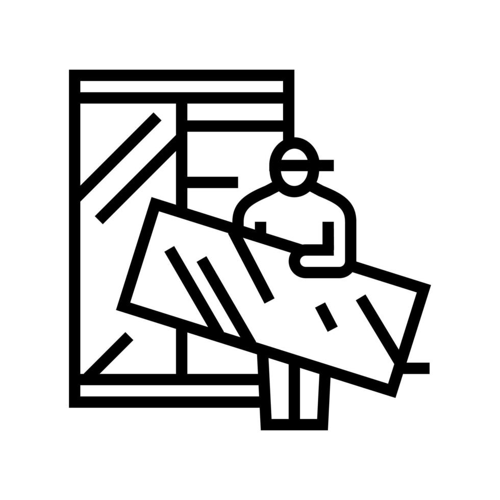 illustrazione vettoriale dell'icona della linea degli assemblatori di mobili