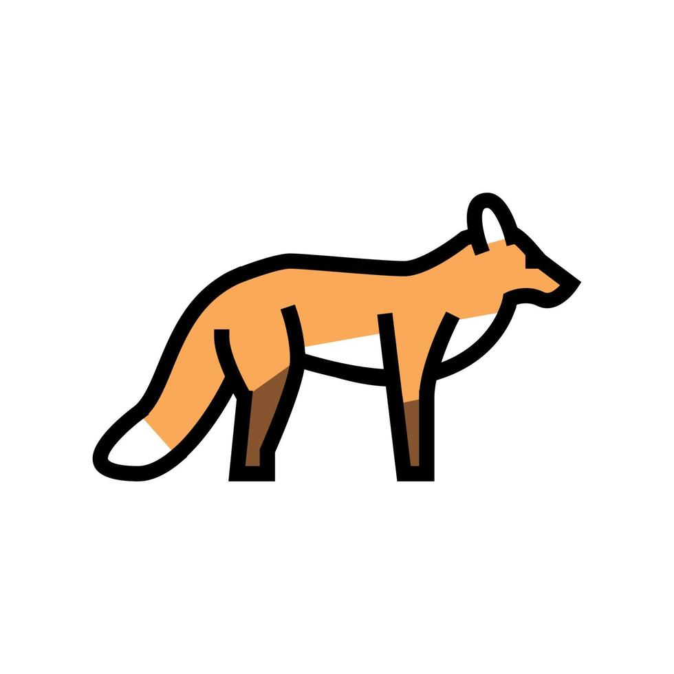 illustrazione vettoriale dell'icona del colore degli animali selvatici della volpe