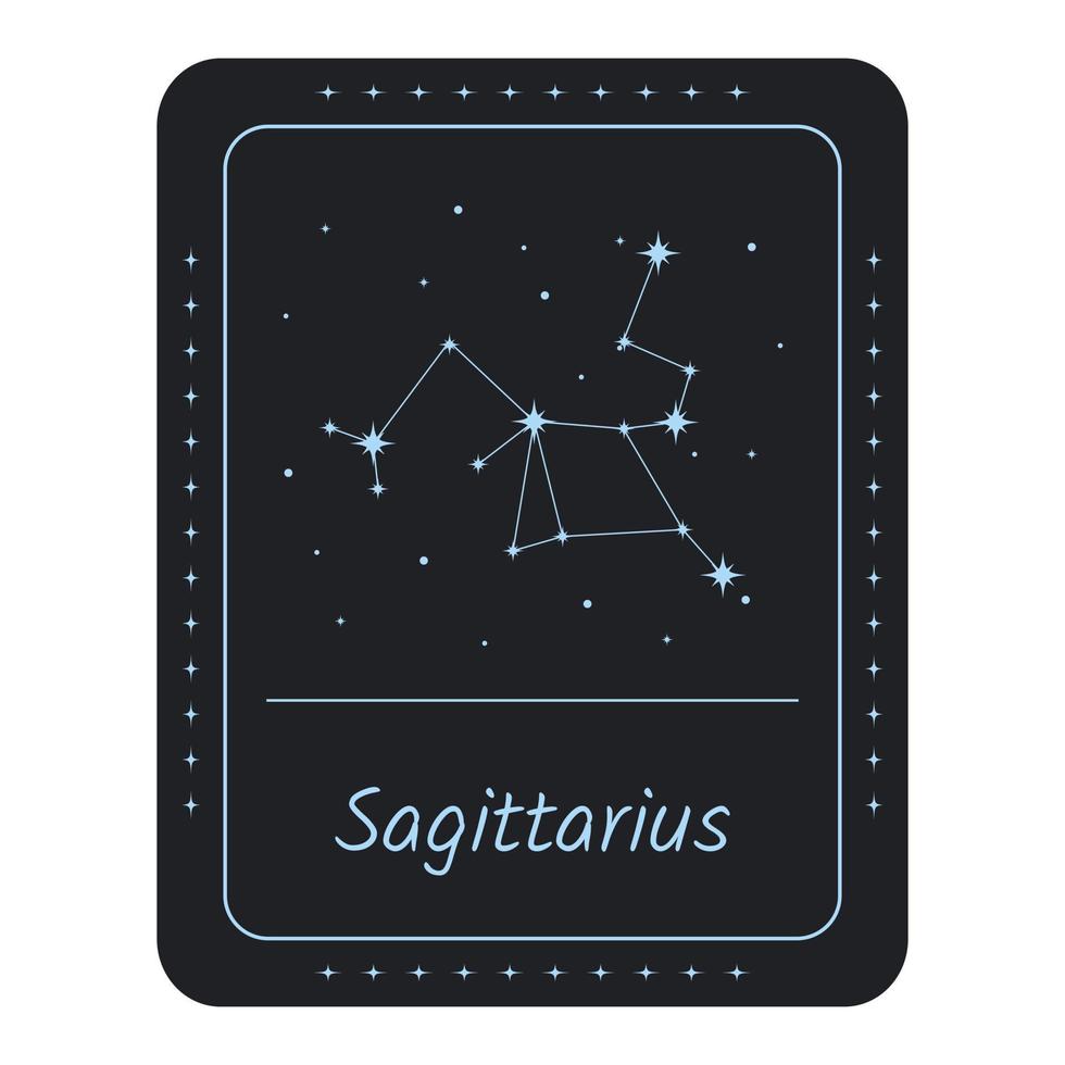 costellazione stellare dello zodiaco sagittario. illustrazione vettoriale. vettore