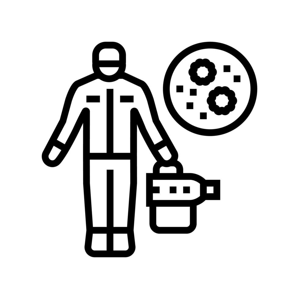 illustrazione vettoriale dell'icona della linea di sanificazione antivirale