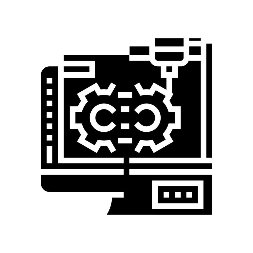 illustrazione vettoriale dell'icona del glifo di prototipazione rapida