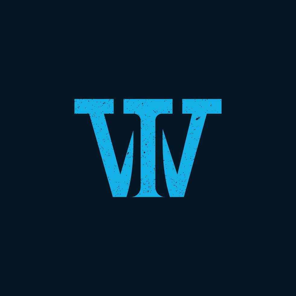lettera iniziale astratta tw o wt logo in colore blu isolato su sfondo blu scuro applicato per il logo del sistema di tracciamento adatto anche per i marchi o le aziende hanno nome iniziale tw o wt vettore