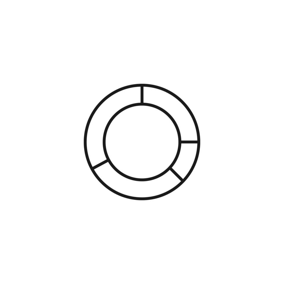 segno, grafica, infografica, diagramma per le imprese. concetto di sviluppo. simbolo del contorno e tratto modificabile. icona della linea vettoriale del diagramma sotto forma di grafico a torta