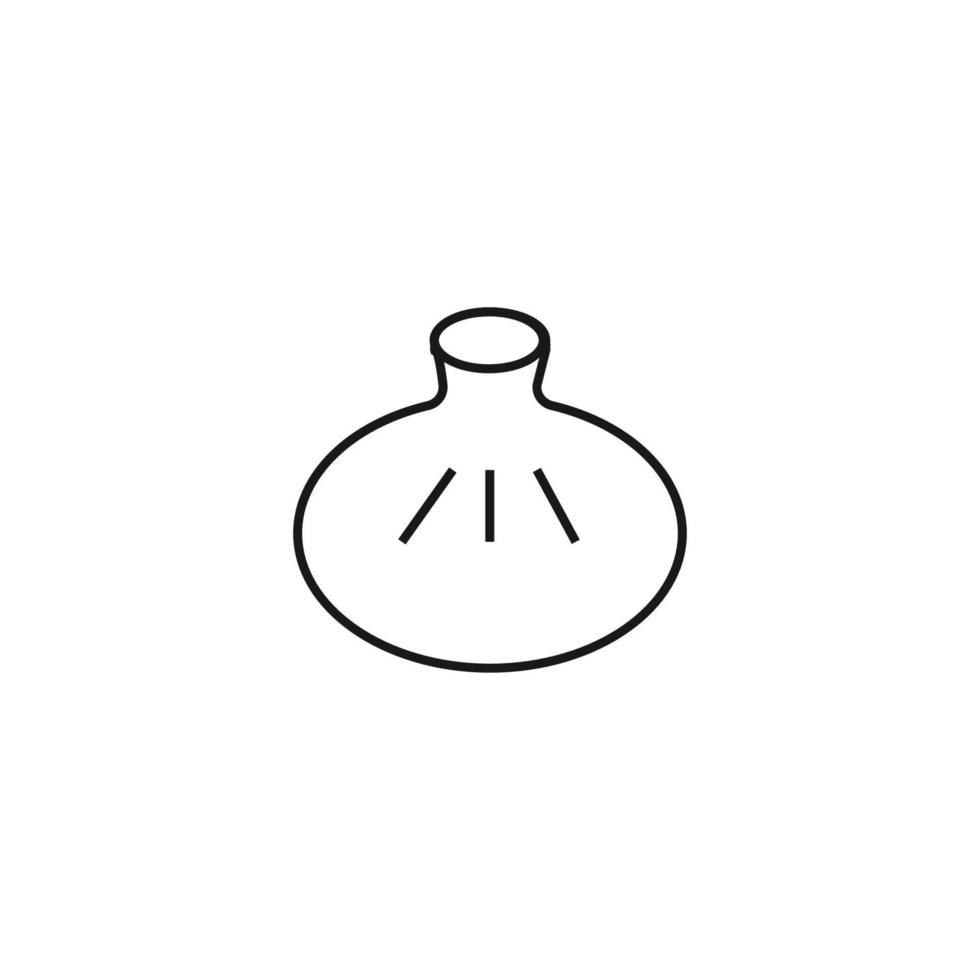 simbolo monocromatico di contorno disegnato in uno stile piatto con linea sottile. tratto modificabile. icona della linea del khinkali georgiano vettore