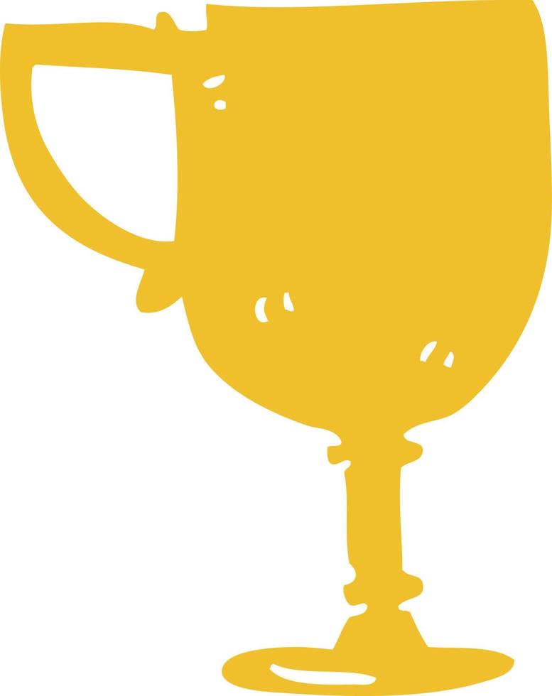 tazza d'oro di doodle del fumetto vettore
