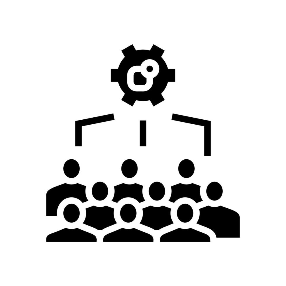 illustrazione vettoriale dell'icona del glifo di lavoro hr