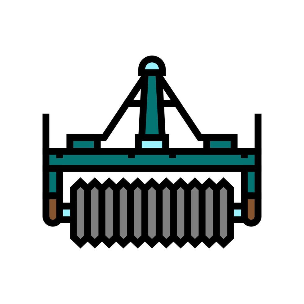 illustrazione vettoriale dell'icona del colore dell'attrezzatura agricola cultipacker