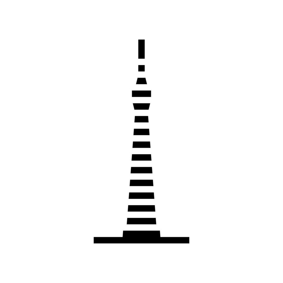 illustrazione vettoriale dell'icona del glifo della costruzione della torre
