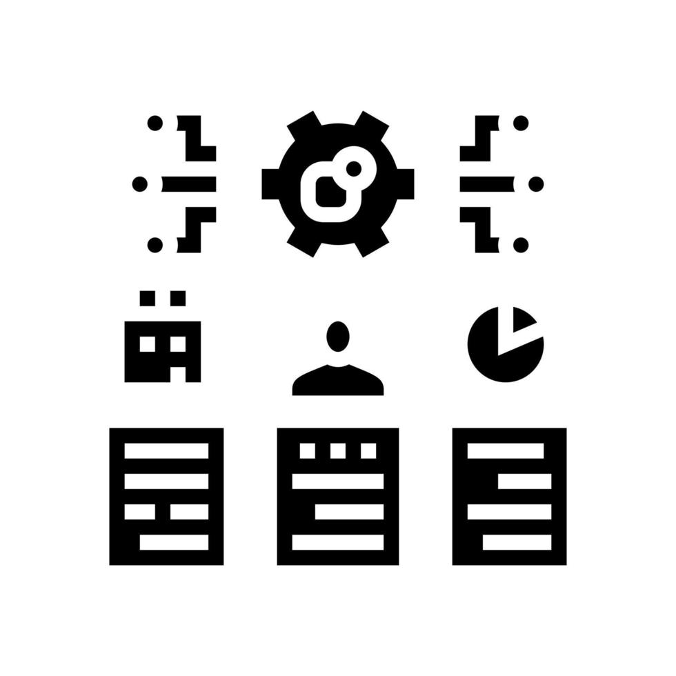 illustrazione vettoriale dell'icona del glifo delle attività di gestione