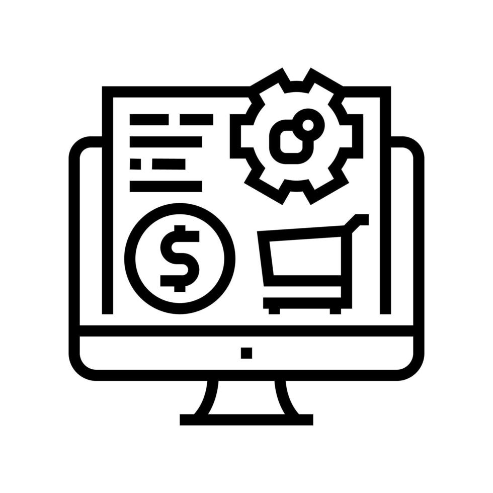 illustrazione vettoriale dell'icona della linea di acquisto online