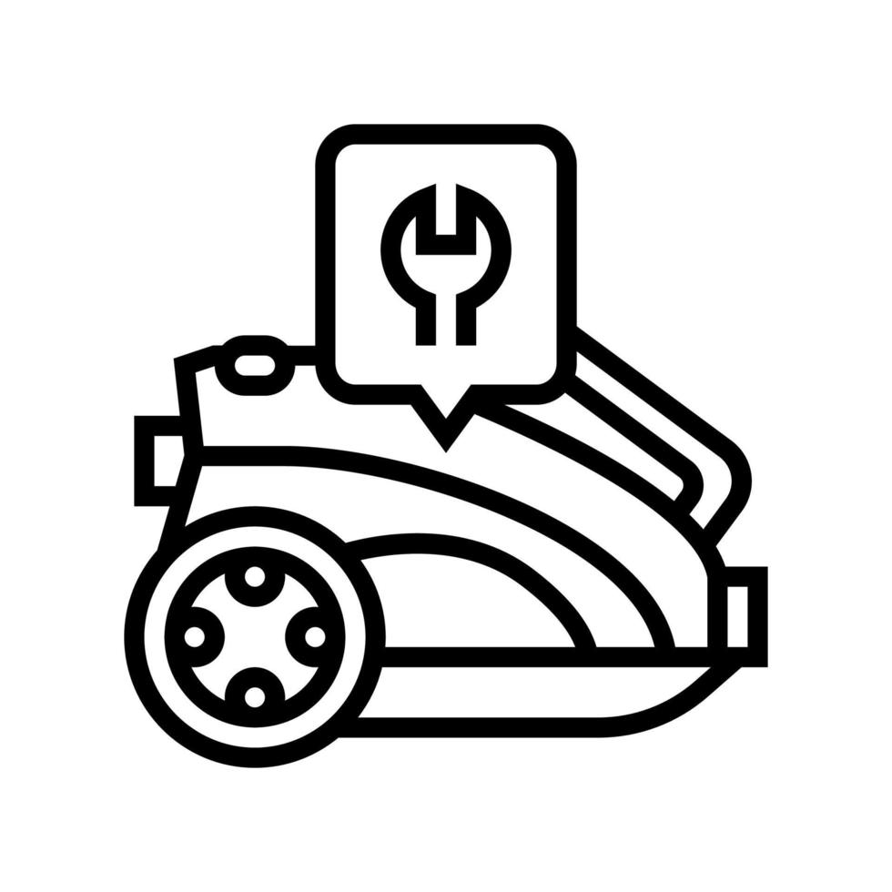 illustrazione vettoriale dell'icona della linea di riparazione dell'aspirapolvere